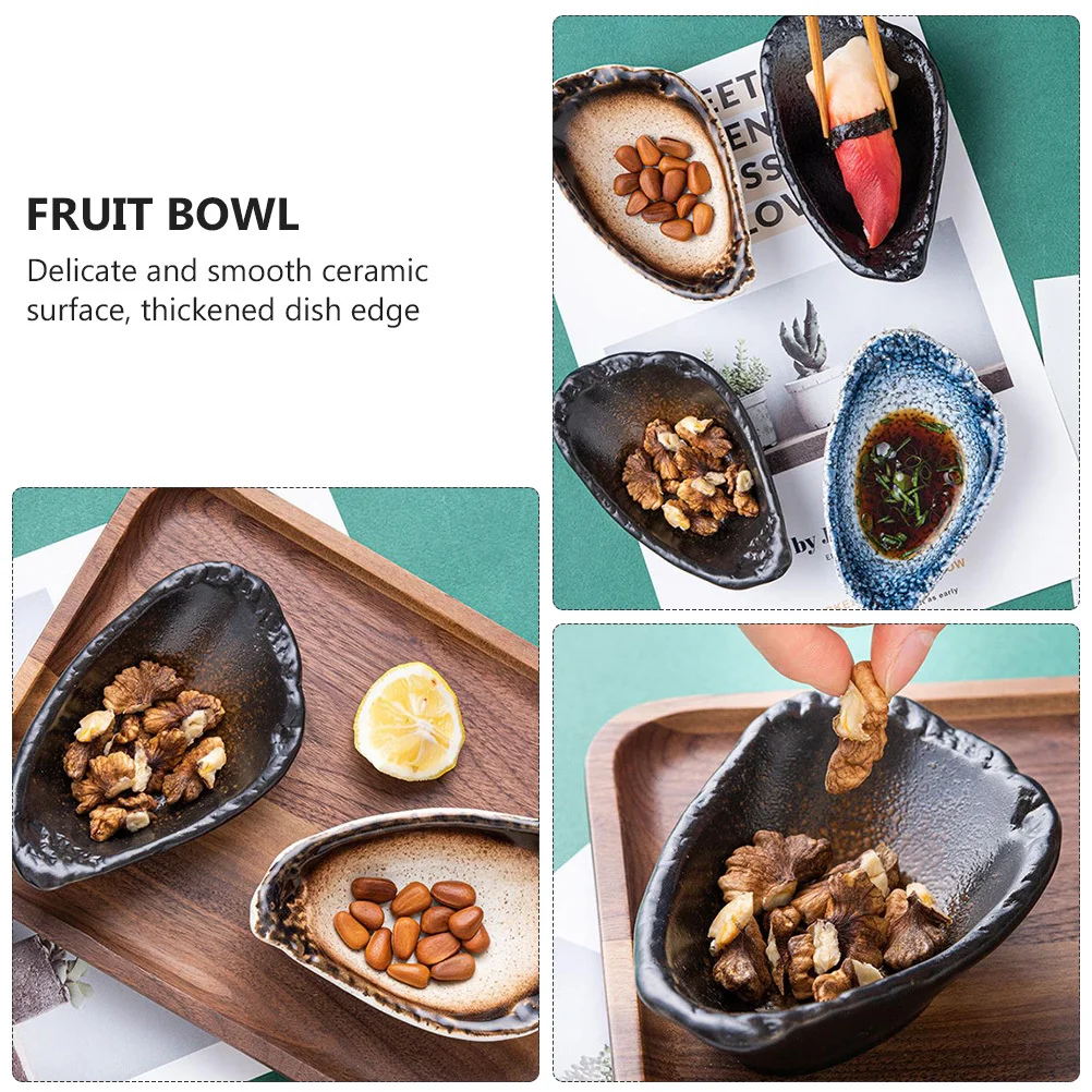 

1 шт. Изысканная керамическая соусница, компактный размер, нескользящее дно, прочная миска для приправ, креативная тарелка для соусов в форме ракушки