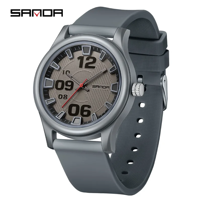 SANDA 3252 Top Popular Student Quartz Watch Fashionable and Simple Luminous Waterproof Silicone Tape Children's Quartz Watch