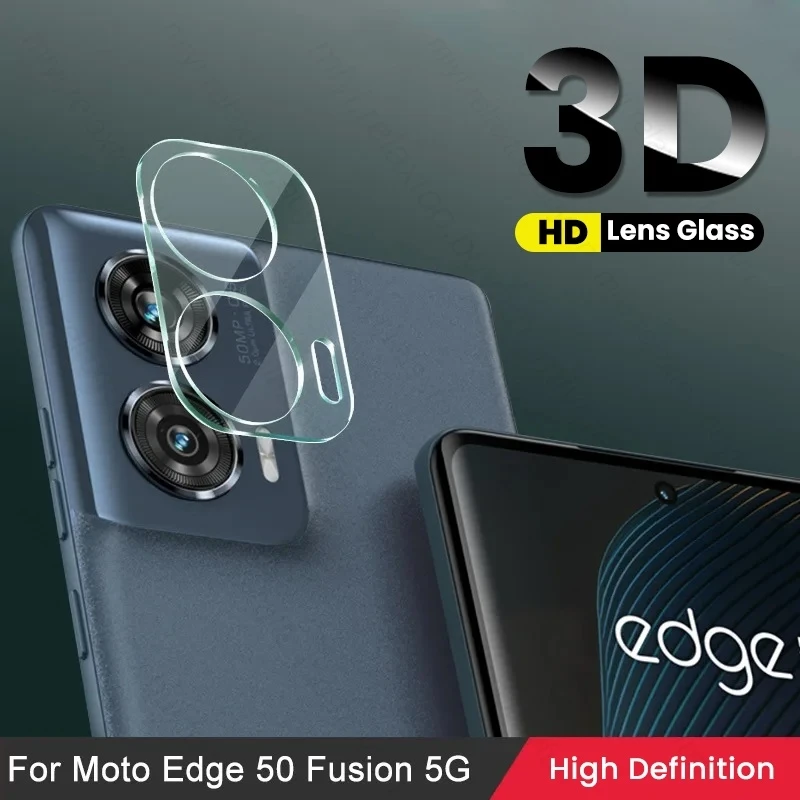 Clear 3D Camera Glass for Motorola Edge 50 Fusion 5G Case Curved Lens Protective Cap on Moto Edge50Fusion Edge50 Fusion 50Fusion