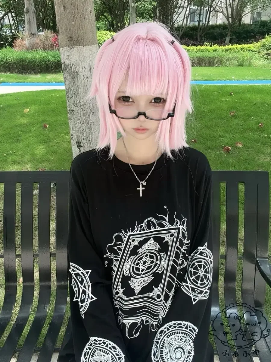 Gothic Subculture Harajuku Kawaii Long Sleeve T Shirt Women Pentagram Magic Book Print Oversized Loose Fit Casual Streetwear Top