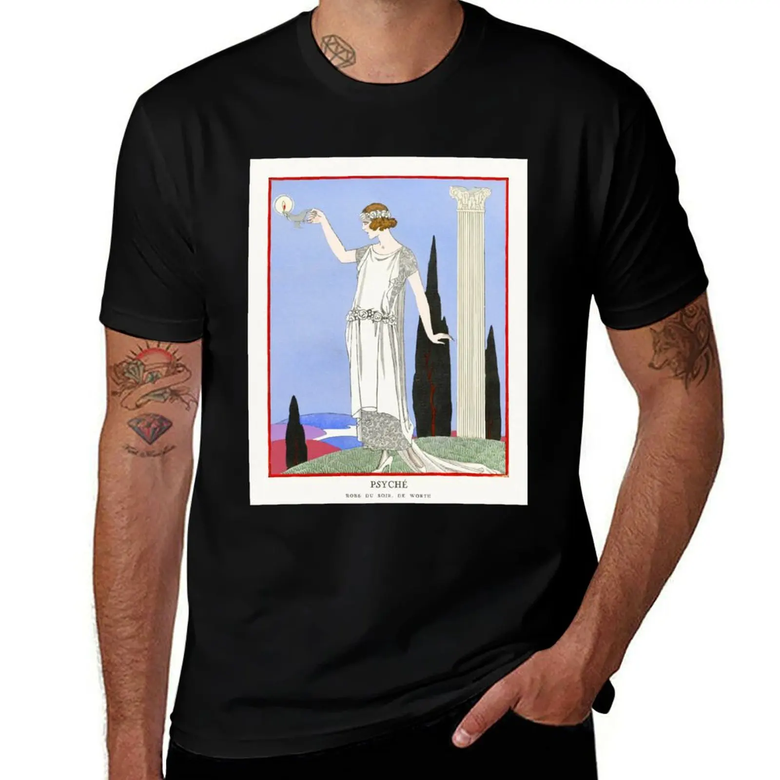 GEORGE BARBIER HD - Psyché: Robe du soir, de Worth from Gazette du Bon Ton No. 9 Pl. 68 (1921) T-Shirt