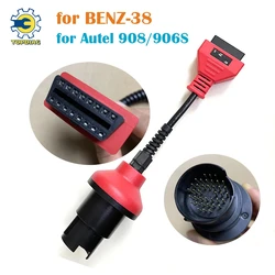 For BENZ-38 Cable Adapter for Autel 908 906S for MB 38 Pin OBD2 Diagnostic Connector Tool Car Accessories