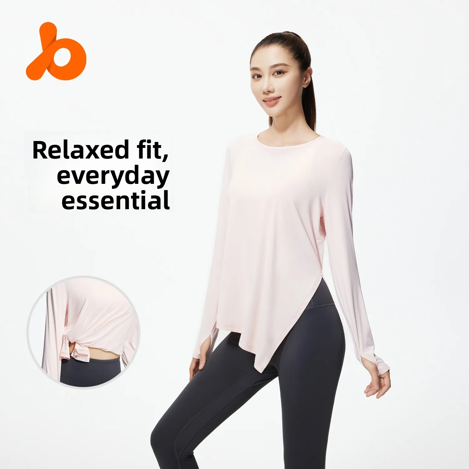 Breathable Ice Silk Yoga Blouse 2025 Spring - Cooling Long Sleeve Loose Fit Split Hem Cover Up Top for Hot Yoga Practice S-XXL