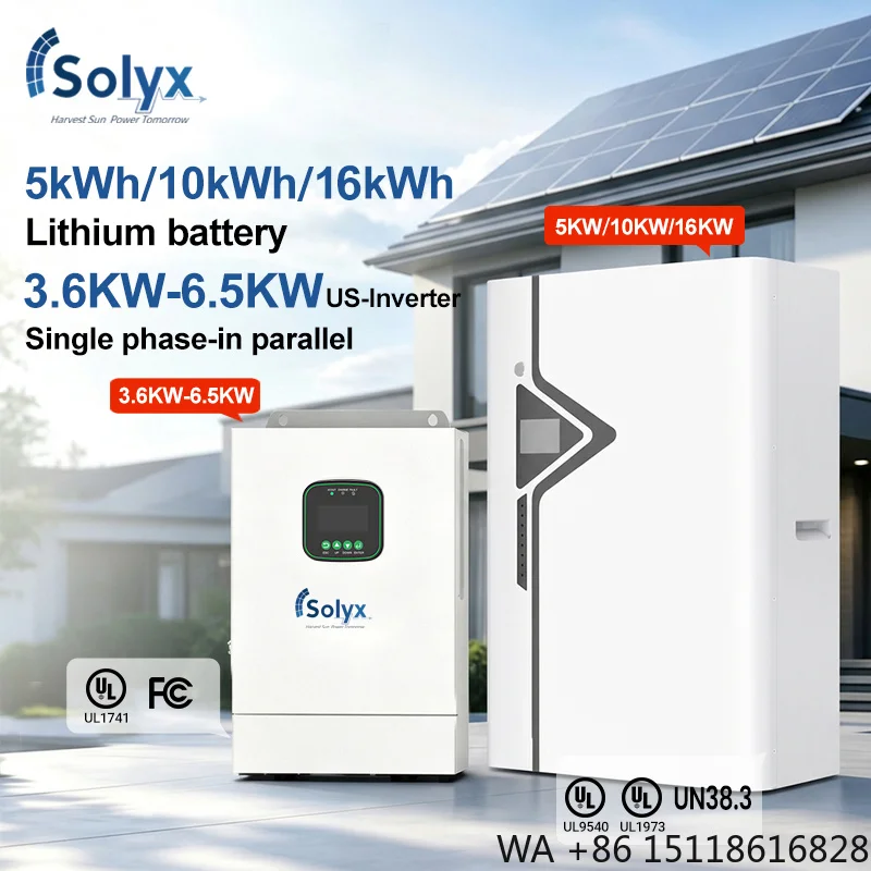UL1741 UL9540 Certified US Standard 3.6KW 6.5KW Solar Inverter with 5kWh 10kWh 16kWh Lithium Battery for Home Storage System