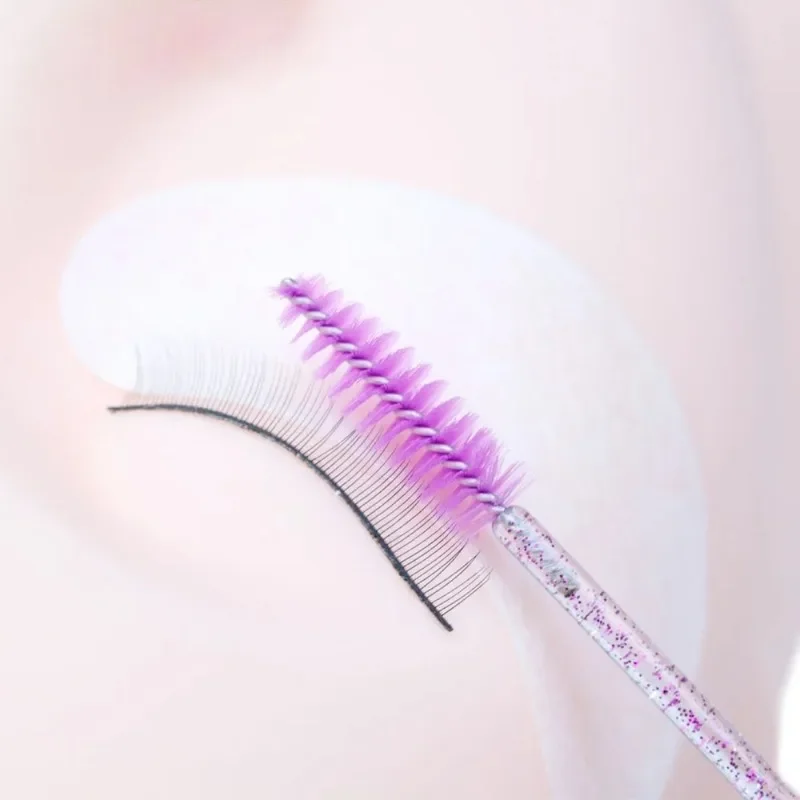 Brosse à cils jetable 30 pièces brosse pour les yeux en cristal poignée en diamant Mini baguettes de Mascara brosse Extension de cils ensemble de pinceaux de maquillage