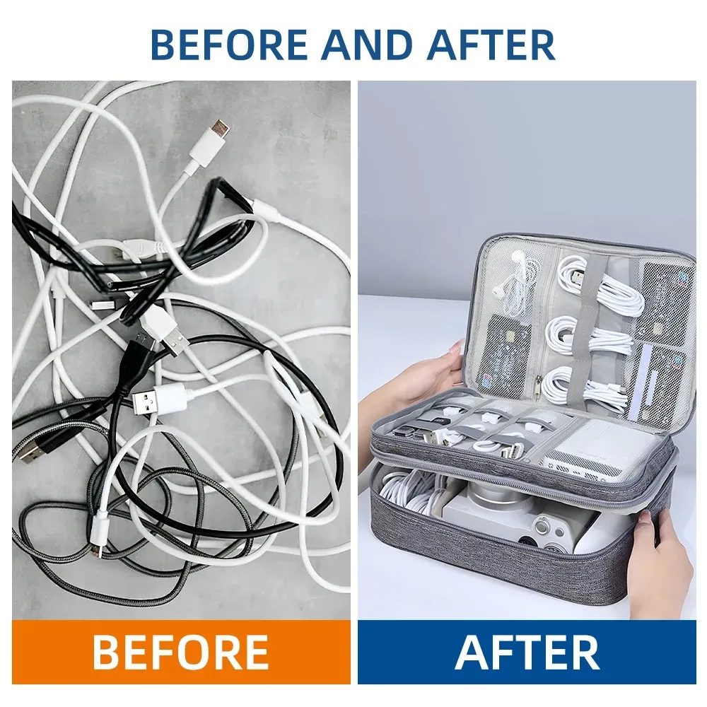 Multifunctionele digitale tas Datakabel Koptelefoon Harde schijf Voeding Digitale handtas Opbergtas voor elektronische accessoires