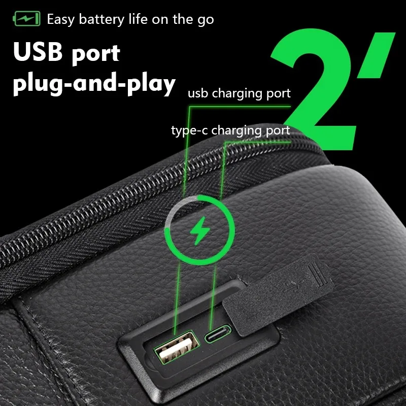 Imagem -06 - Couro Genuíno 15.6 Portátil Mochila dos Homens Usb Mochila de Viagem de Couro Genuíno Grande Shoolbag para Meninos 100