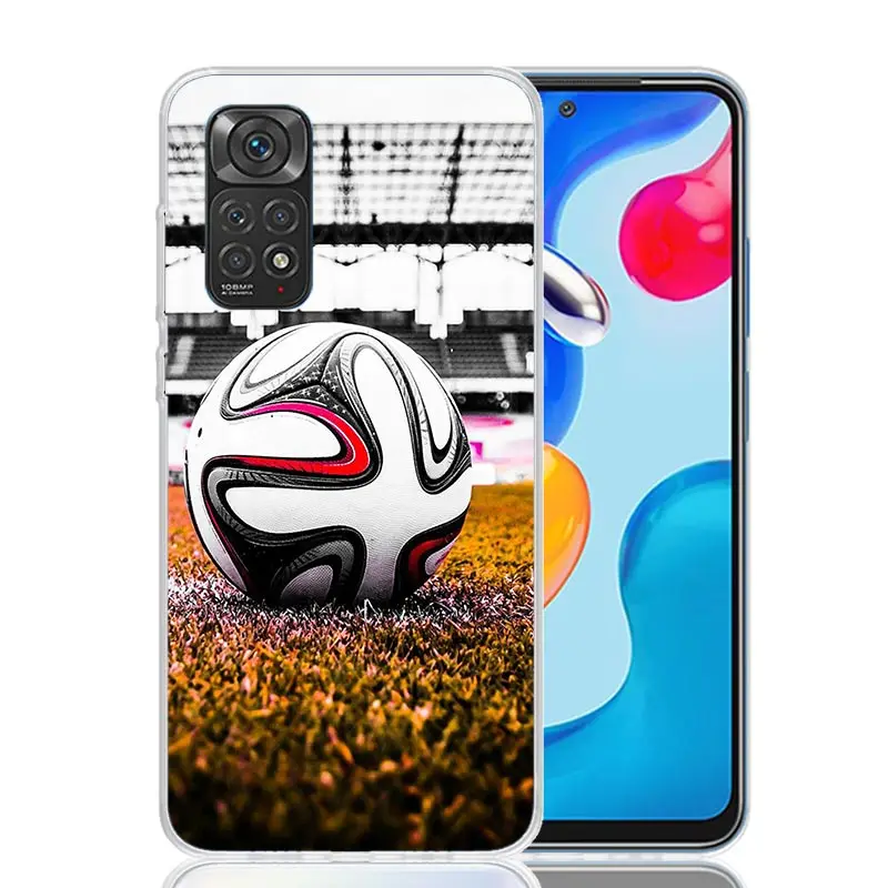 Football Soccer Ball Design Phone Case For Xiaomi Redmi Note 14 13 12S 12 11S 11T 11E Pro Plus 10S 10 Art Customized Coque Capa 