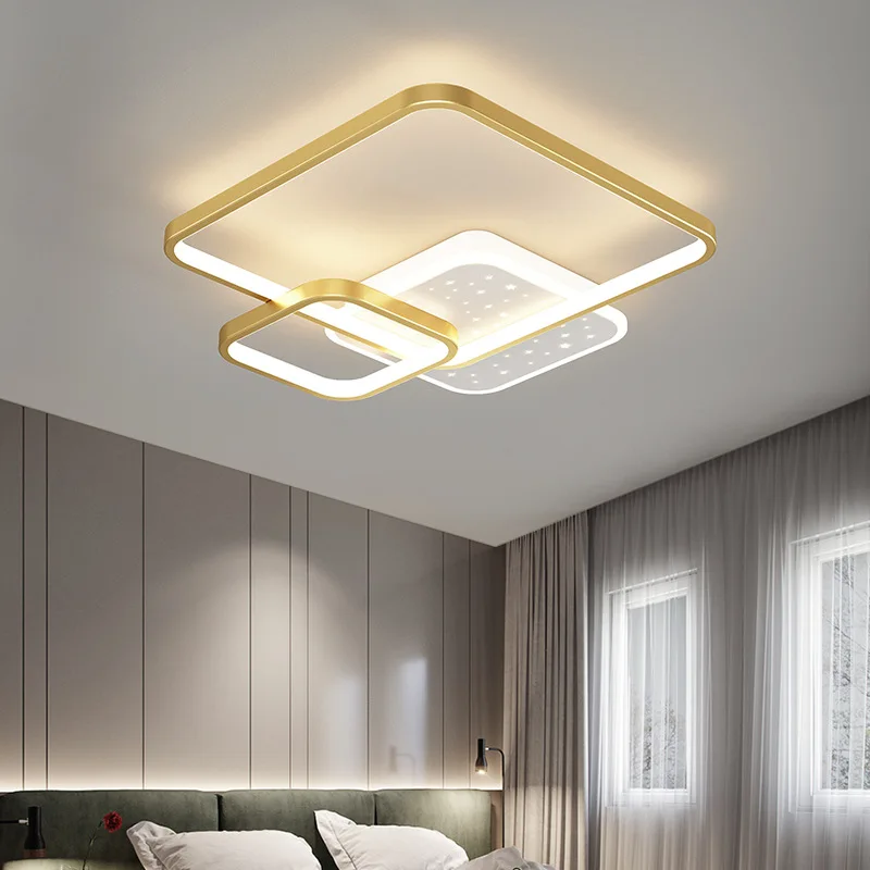 

Bedroom LED Chandelier Light Gold White Ceiling Lamp Dreative Starry Romantic Nordic Modern Minimalist Living Room Star