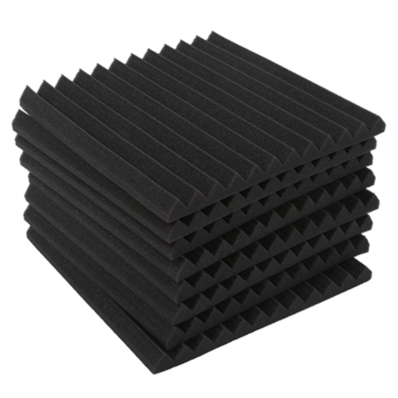 New Wedge Acoustic Foam With Adhesive Tape 8 Pcs Soundproof Panels,Silencing Sponge