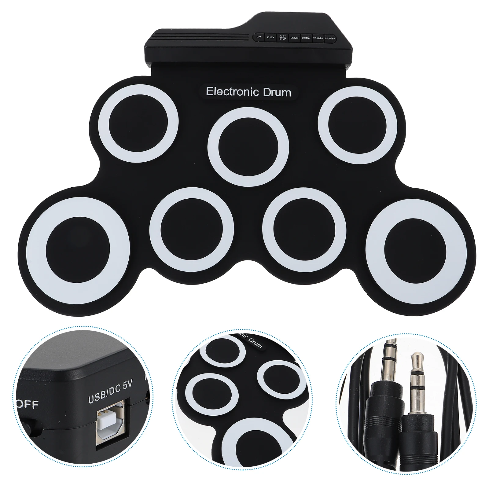 

Portable Electronic Drum Set Up Kit Music Instrument Real Drumming Experience Beginners Practice Compact Size