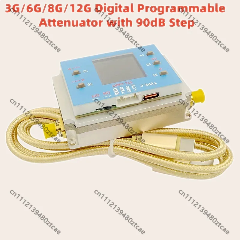 3G 6G 8G Digital Programmable Attenuator 90DB 0.25DB Step TFT Display CNC High Isolation RF Generator