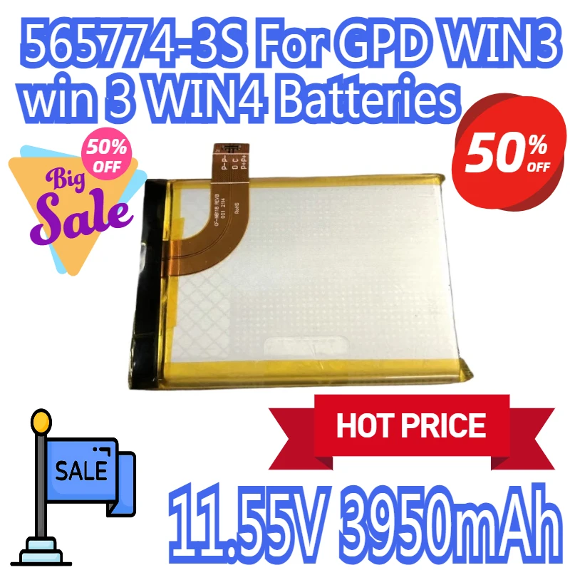 

565774-3S For GPD WIN3 win 3 WIN4 Batteries 11.55V Battery 3950mAh