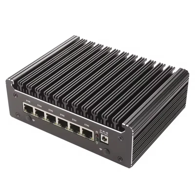 BKHD 6xi226-V 2.5G Server morbido senza ventola Intel U300 Pentium Gold 8505 N150 Firewall Mini PC 2xDDR5 2xNVMe 2xSATA Proxmox pfSense