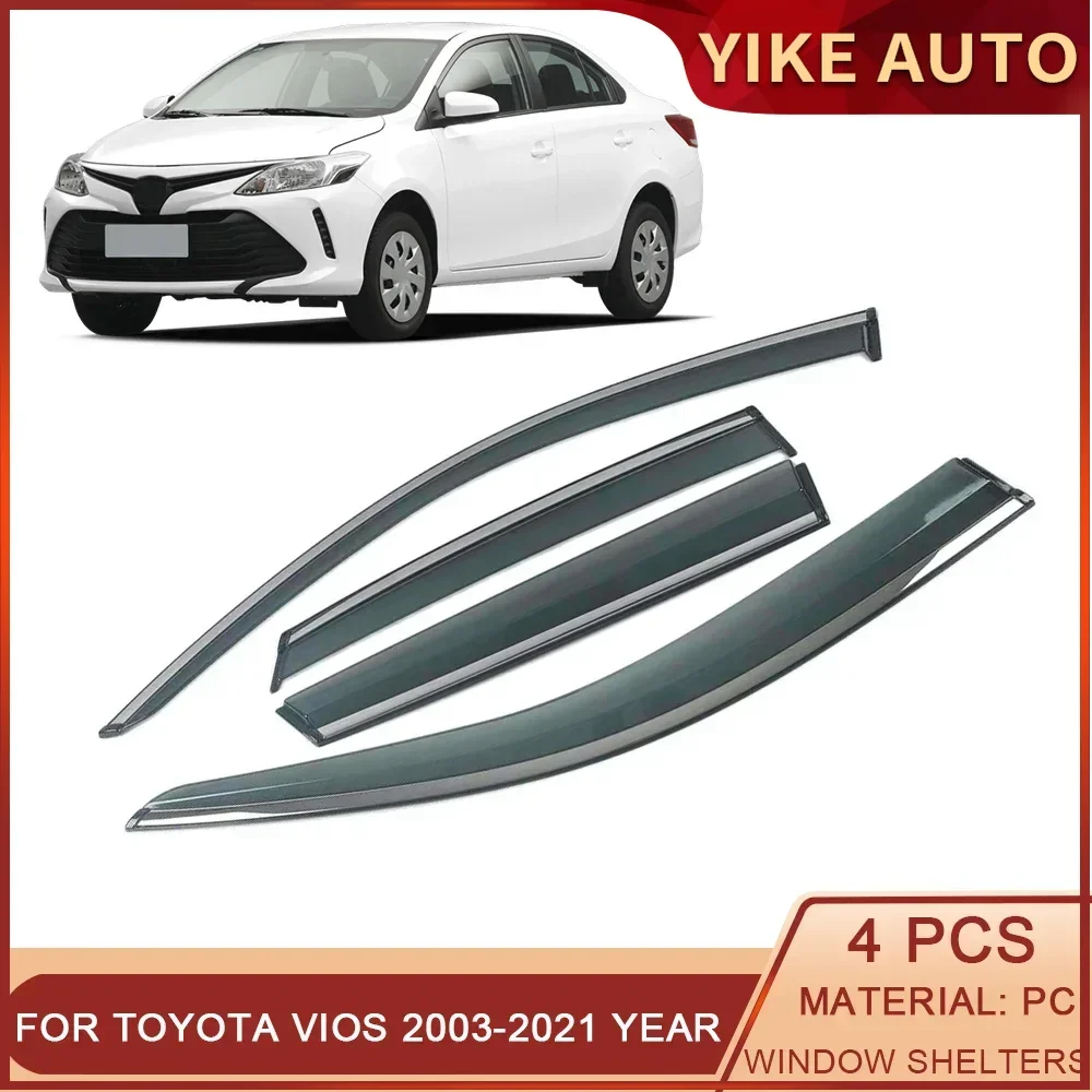 

For TOYOTA VIOS XP90 XP150 2005-2021 Car Window Sun Rain Shade Visors Shield Shelter Protector Cover Frame Sticker Accessories