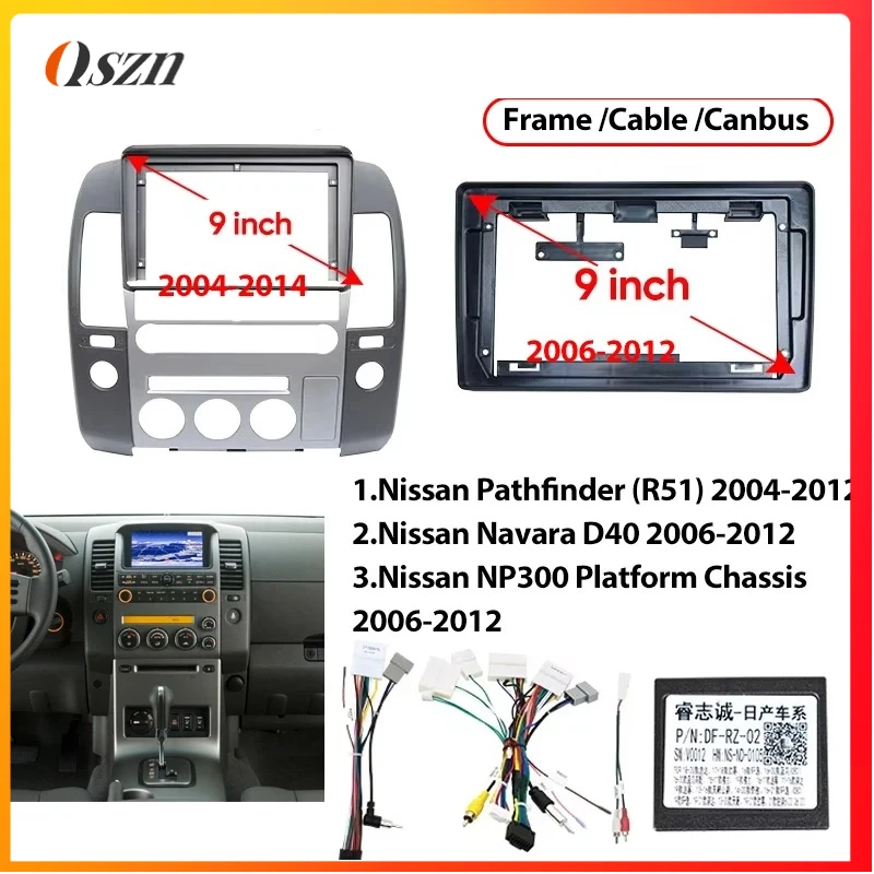 

QSZN автомобильная аудиорамка, адаптер для Nissan Pathfinder/Navara 2004-2014, 9-дюймовый RHD Android-радио, комплект приборной панели, головное устройство