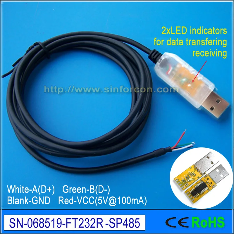 

Sinforcon FTDI совместимый с USB2.0 к RS485 Серийный адаптер FT232R USB-RS485-WE-1800-BT5.0