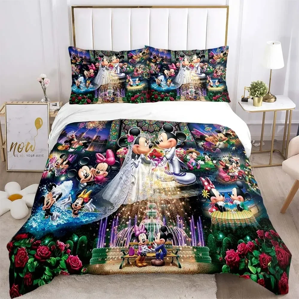 

Cartoon Mickey Mouse Bedding Set 2/3 pcs Cute Quilt Cover Pillowcase Kids Bedroom Decoration Boy Girl Gifts