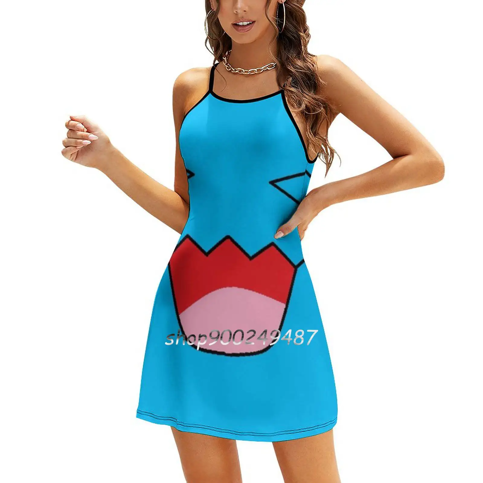 Wobbuffet Sling Dress Summer Dress Sling Sexy A Line Dress Fashion Female Dress Go Team Valor Team inst(team Mystic