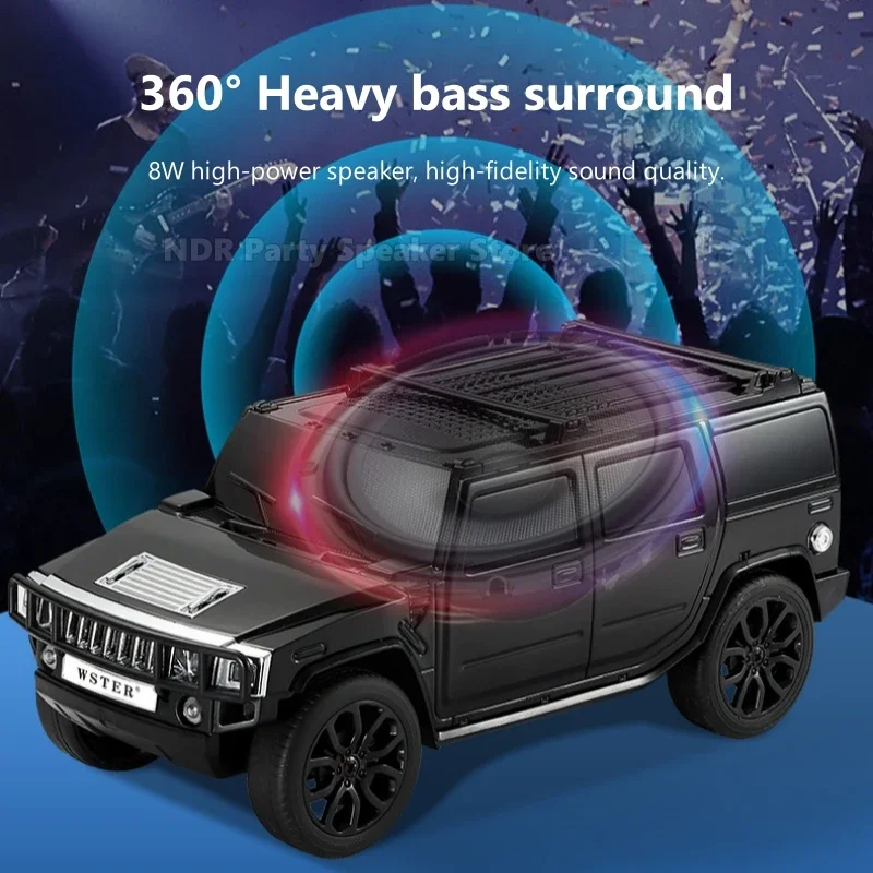 WS-590 Car Model Wireless Blue-tooth Speaker Stereo Bass Sound Woofer Hifi Music Active BT Gift Toy Car Model Speakers FM Radio