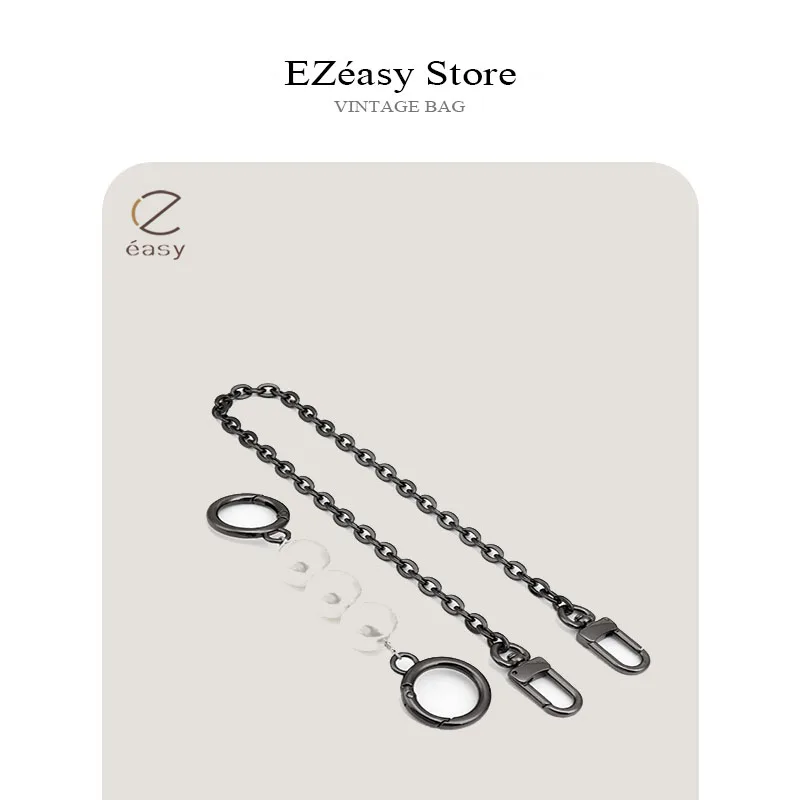 Ezeasy Bag Chain Accessories Pearl Extension Chain Bag Strap Underarm Shoulder Strap Chain Crossbody Handle Portable Short Bag