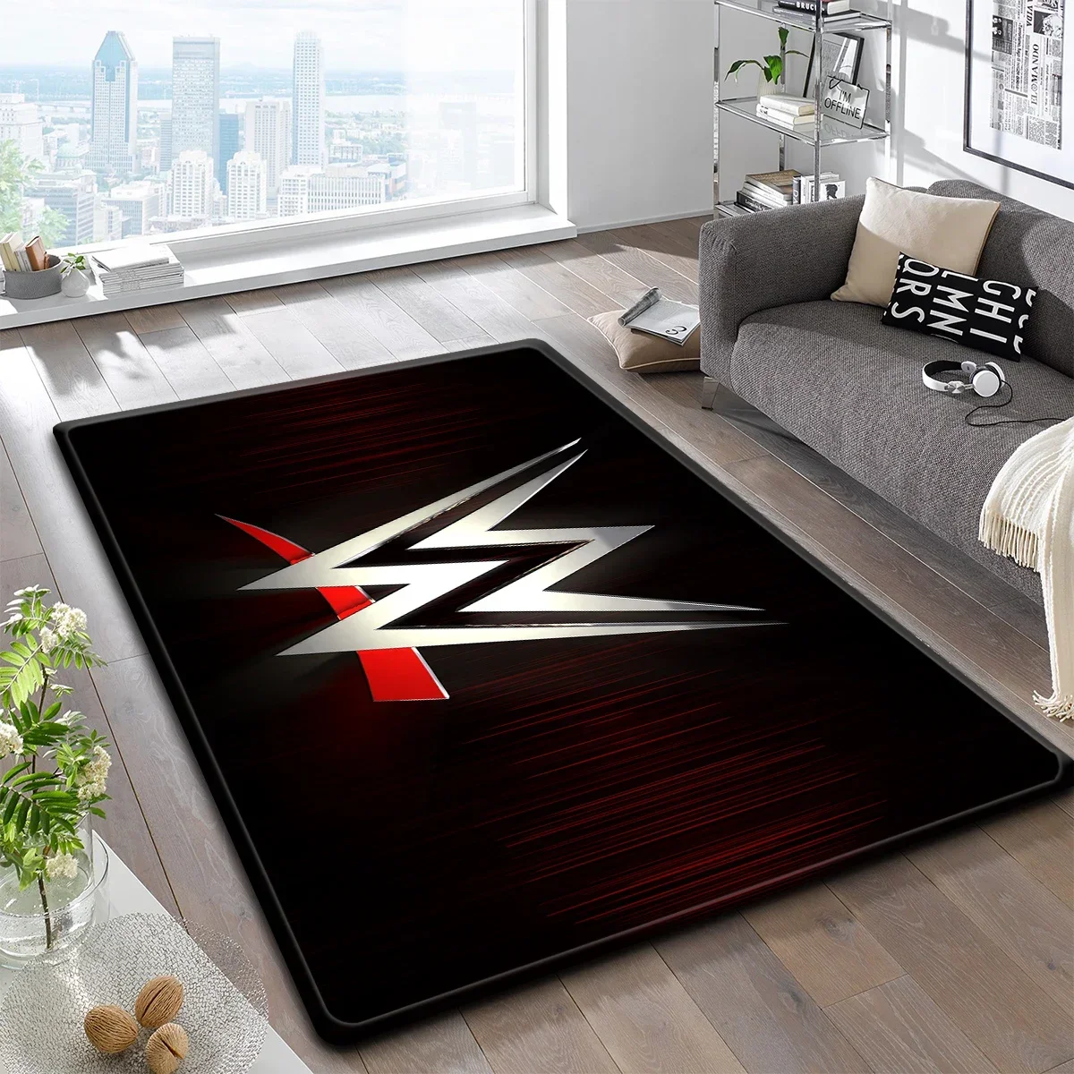 W-WWE World Wrestling LOGO TV GAME Carpet Kitchen Mat Entrance Doormat Bedroom Decoration Living Room Bathroom Anti-slip Rug