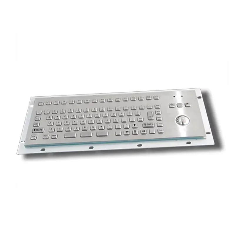 Industrial waterproof IP65 high quality 304 stainless steel mini metal keyboard with trackball