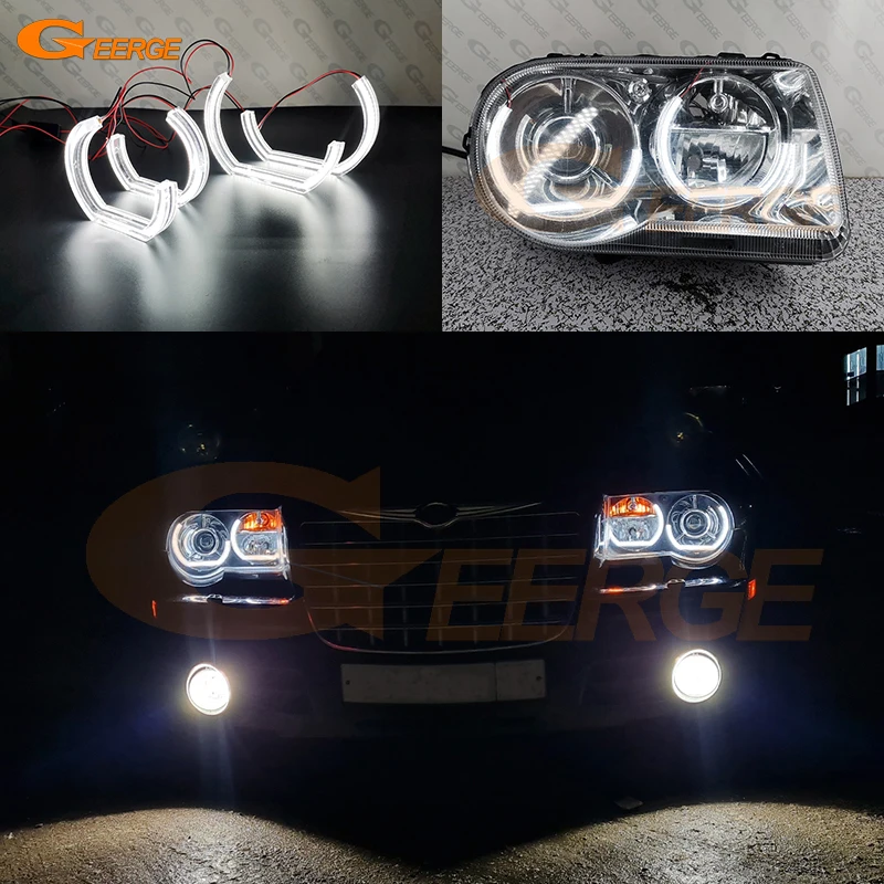 

For Chrysler 300 C 300C 2004 - 2010 Ultra Bright Day Light Crystal DTM Style Led Angel Eyes Kit Halo Rings Car Accessories