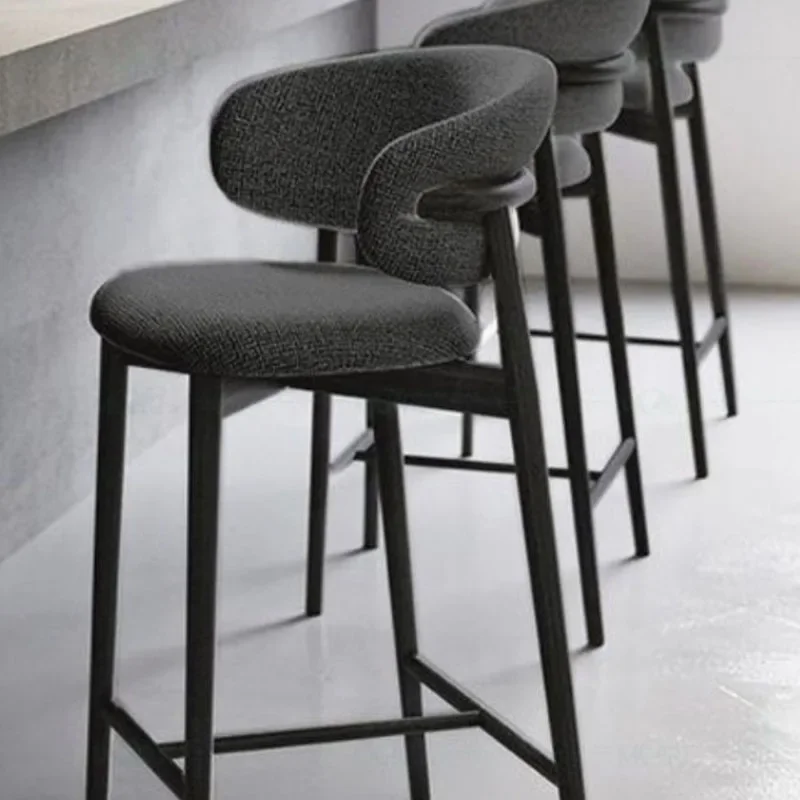 High Quality Metal Bar Chairs Modern Simple Back Leather Designer Nordic Chair Minimalist Comfortable Taburete Alto Furniture