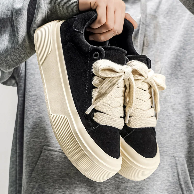 

Men's Winter Sneakers Classic Comfort Platform Leather Skateboarding Shoes Men Zapatillas De Skate Men Lace-up Sneakers Zapatos