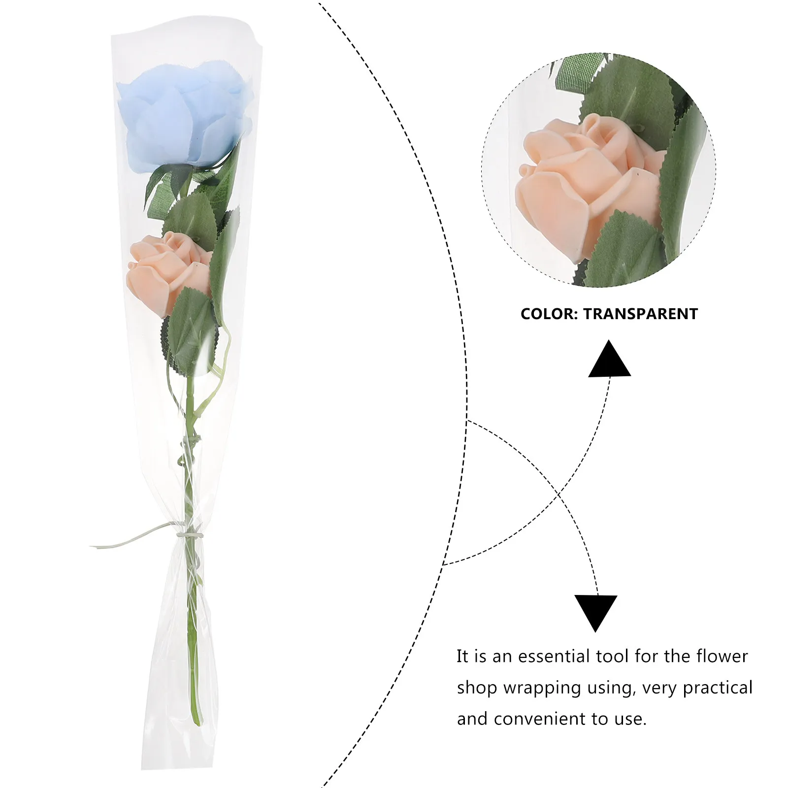 50Pcs Tear Resistant Cellophane Flower Wrapping Bags Bouquet Packaging Florist Supplies Elegant Chic Gift Presentation Paper - view 4