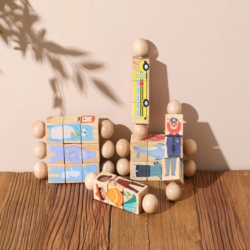 

Baby Wooden Rotating Animal Puzzle Toys Montessori Education Sensory Cognitive Toys Children Educational Toys Birthday Gift
