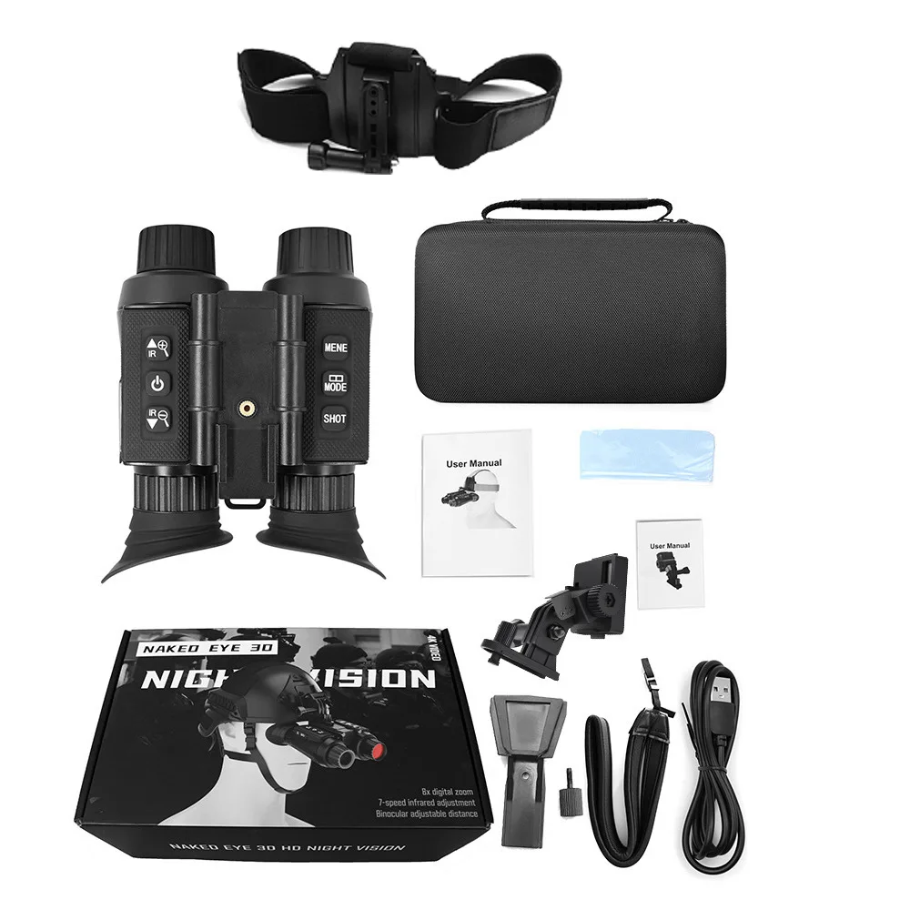 NV8300 3D Infrared Night Vision Binoculars, 8X Zoom 36MP HD Camera, 300M Long Range Hunting Telescope