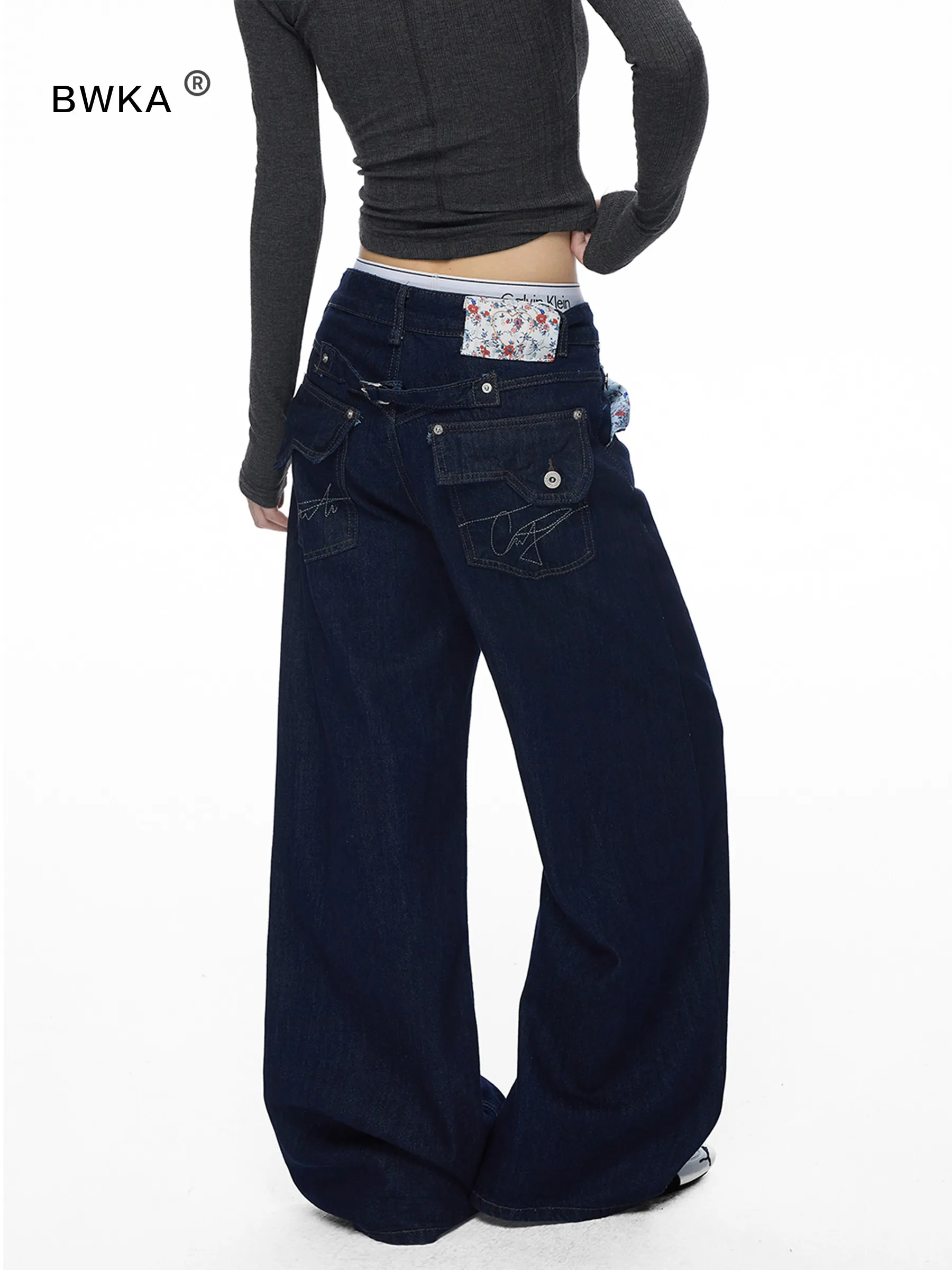 High Waist Bell Bottom Jeans Women's New Style American Retro Straight Leg Wide Leg Horse Hoof Long Trousers Summer Fashion