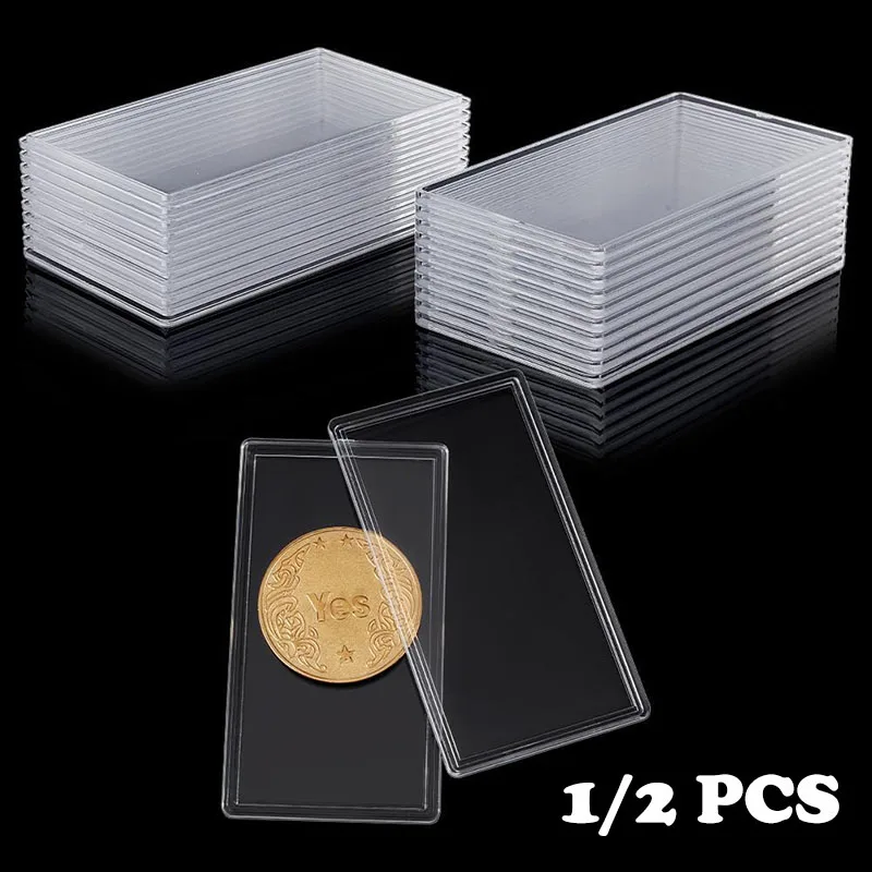 1/2pcs Clear Plastic Collectible Banknote Organiser Commemorative Banknote Protective Case Souvenirs Paper Currency Protector