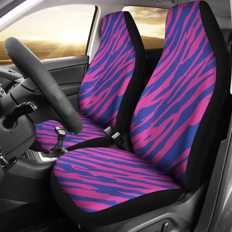 

Pink / Blue Purple Stripe Car Seat Covers Pair, 2 Front Car Seat Covers, Seat Cover for Car, Car Seat Protector, Car Accessory,