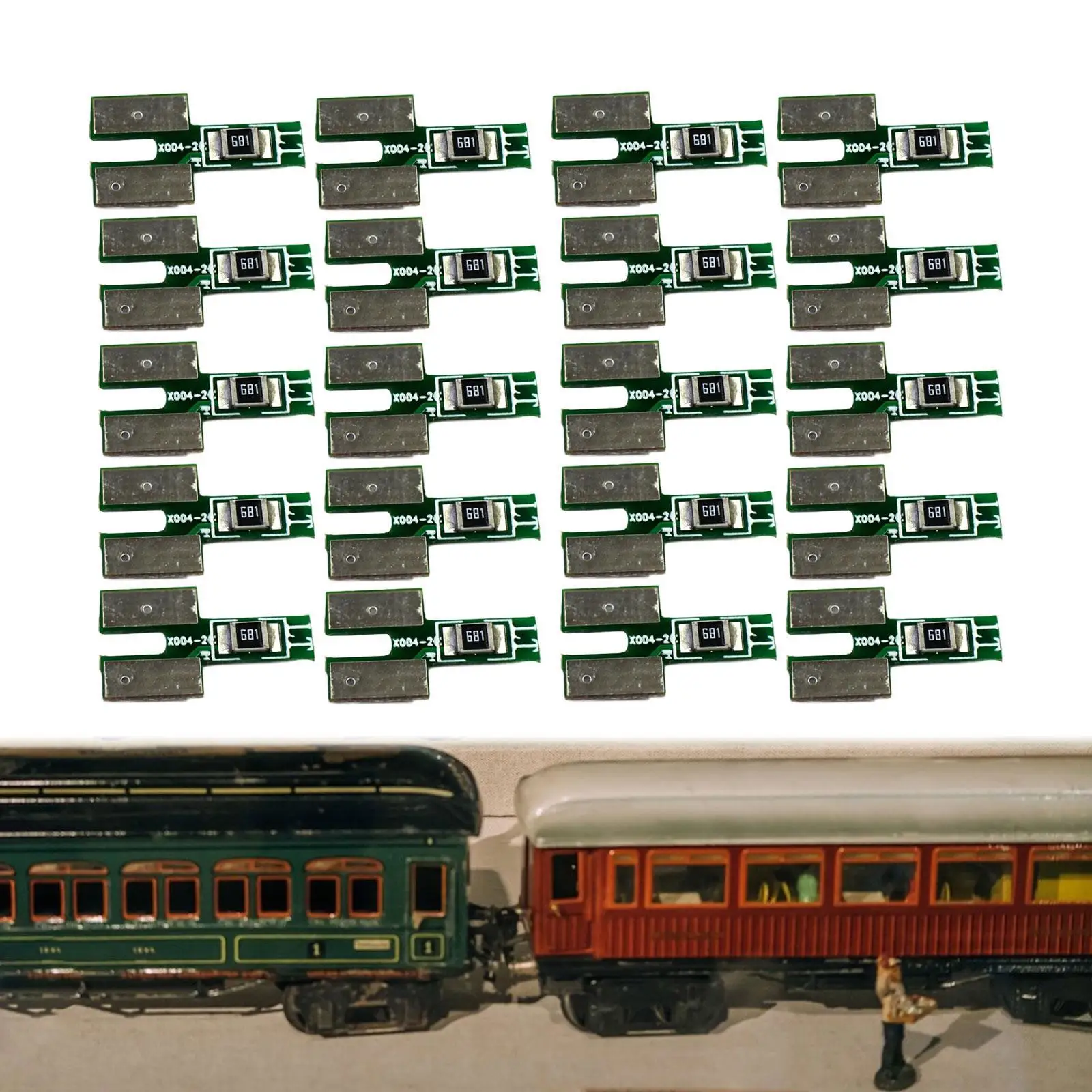 20Pcs Model Trains N Scale Light Board Locomotive and Tail Board Hobby Train Accessories Spare Parts Front and Rear DIY