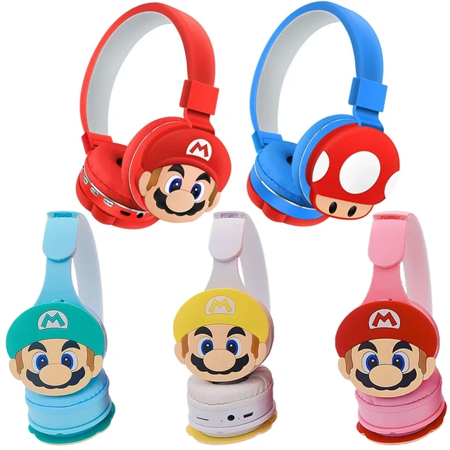 Super Mario Bros Wireless Bluetooth Headphones Anime 5.0 Gaming Headset  Cartoon Sports Stereo Sound Earphones Fitness Headphones - AliExpress 26