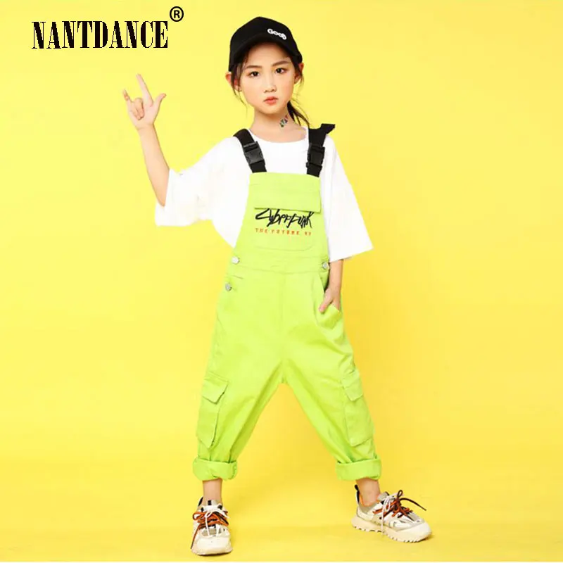 Ropa de baile para niños, trajes de competición de baile de salón de Jazz, camiseta, Tops, pantalones, disfraces de Hip Hop para niñas, ropa de escenario de espectáculo para niños