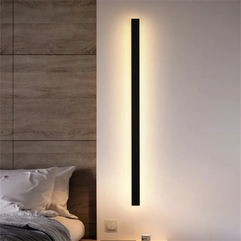 Metal Minimalist Wall Lamp Nordic Style LED Hardwares Living Room Luminous Indoor Lighting Simple Bedroom Stair Background