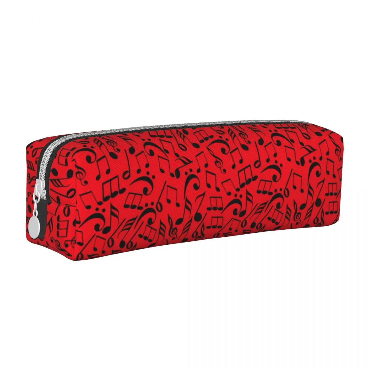 Vintage Pencil Case Red Music Notes Pencil Bag Vintage Print School Pencil Cases Girls Boys Square Printed School Supplies