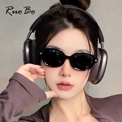 RUOBO Oval Frame Foldable Sunglasses or Men Women Vintage Portable Outdoor Driving Summer Folding Shades Accessory UV400