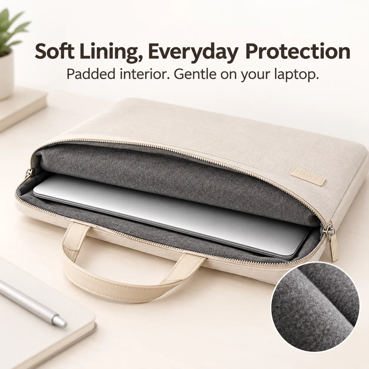Laptop Carrying Case 15.6-16 Inch, Padded Laptop Bag with Handles, Soft Lining, Front Pocket and Luggage Strap for Work Travel