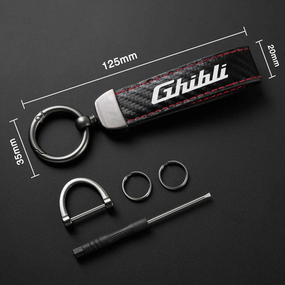 Car Keychain Strap Key Chain Rope Ring Lanyard Holder Decoration Accessories For Maserati Logo Mc20 Ghibli Levante Quattroporte