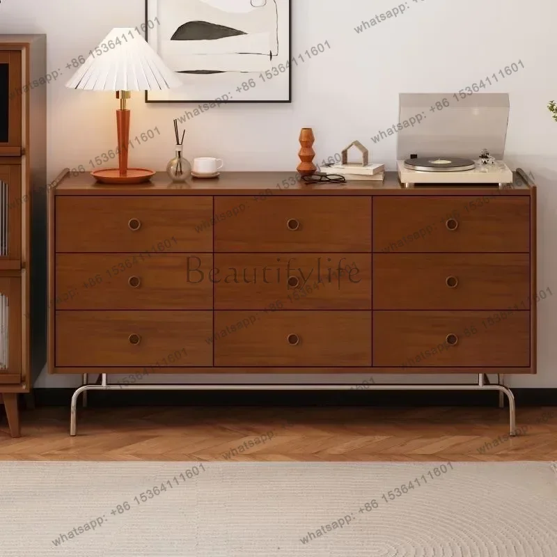 LDLarge Chest of 5 Drawers Sideboard Buffet Cabinet Bedroom Cabinet with Wood Drawers Organizer Living Room Side Table