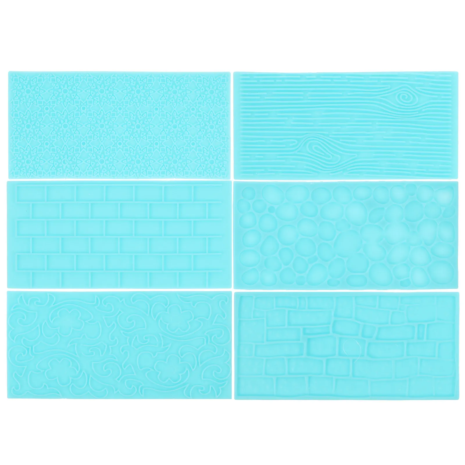 6Pcs Clay Texture Mat Plastic Dough Impression Pad for Polymer Clay Jewelry Making Pottery Printing Mat Embossed Pressing Craft