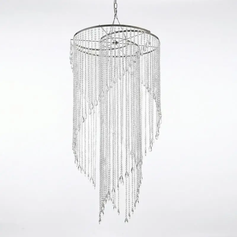 

60 X 120 CM Romantic Ceiling Hanging Crystals Pendent Arch Backdrop Stage Chandelier For Display Window Stage Wedding Setup