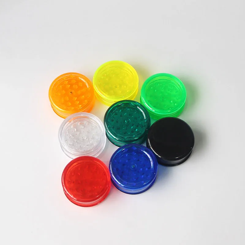 60mm 2 Layer Plastic Tobacco Herbal Grinder Accessories Cigarette Crusher Display Box Cutter Mill for Smoking