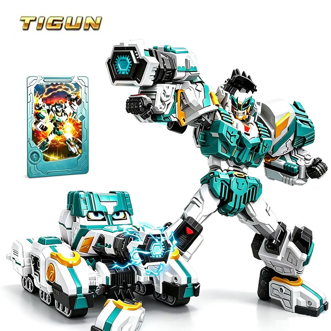 Metal Cardbot W BLAION & BLUE COP W Grand Blue Leon Robot Transformable Coc