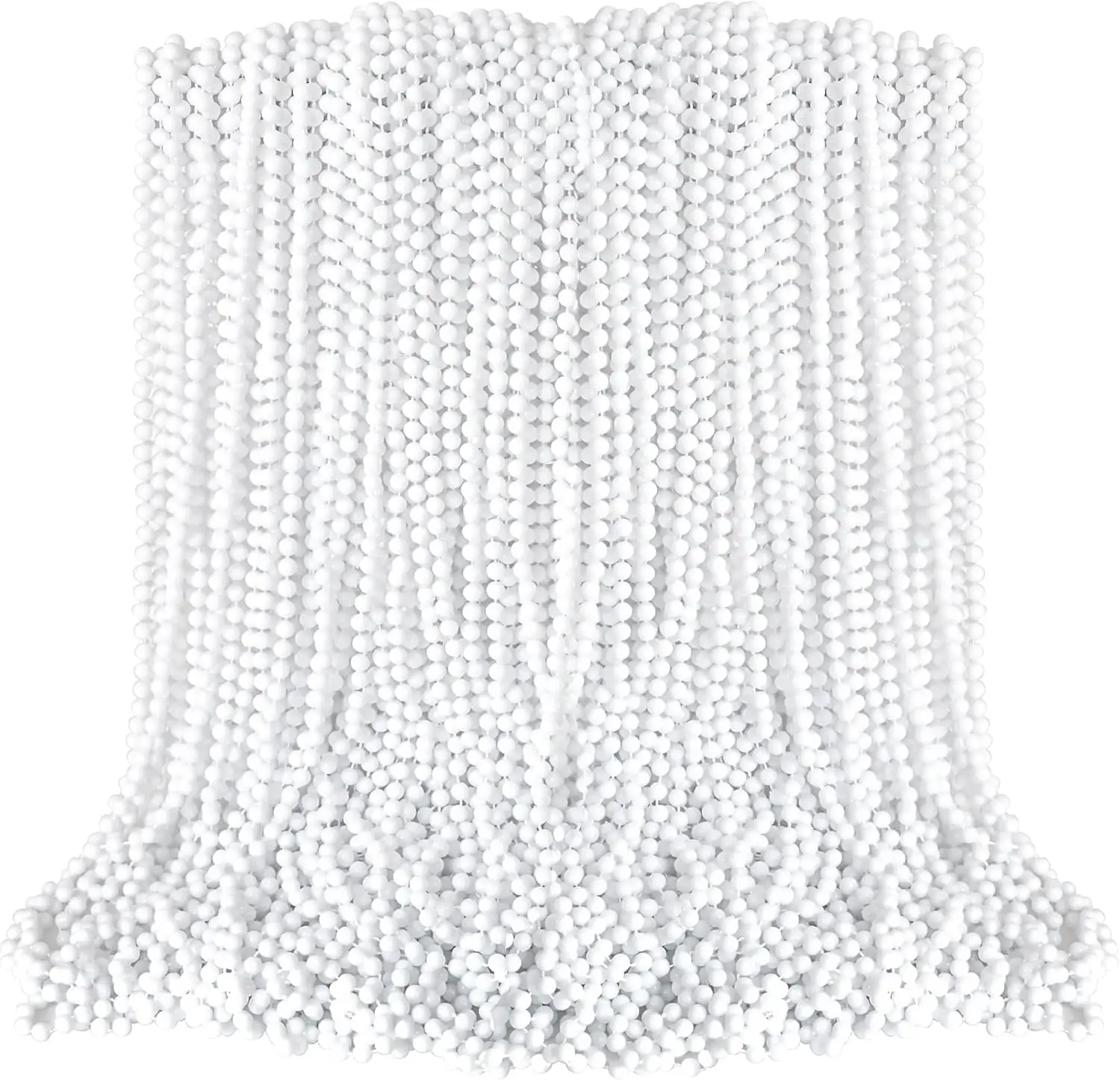 

Ожерелье из бусин Eoboh, 100 шт. белых бусин для Марди Гра, 33 дюйма, праздничные игрушки для костюмов, оптом, для фестивалей и парадов